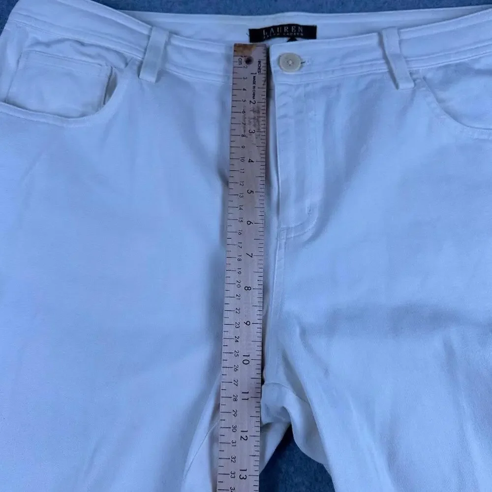 Lauren Ralph Lauren Pants Womens 14 White Straight Leg Classic 32x29 Casual Golf - Picture 5 of 8